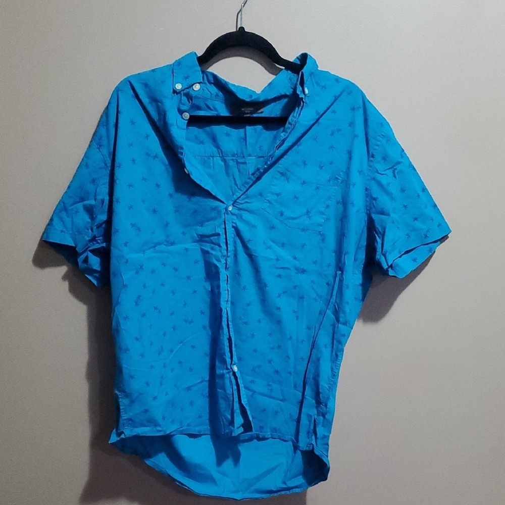 Mountain Ridge Men's Blue Short Sleeve Shirt Size Large